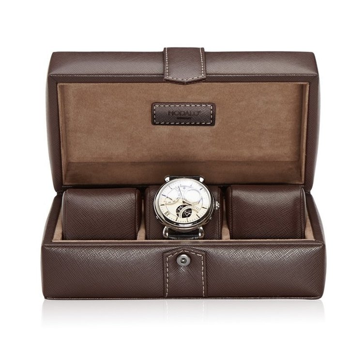 Modalo  Uhrenbox Gallante für 3 Uhren Braun