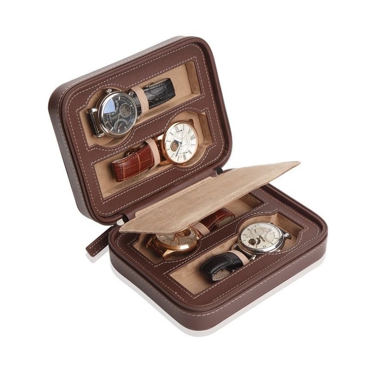 Modalo  Uhrenetui Invia für 4 Uhren Braun