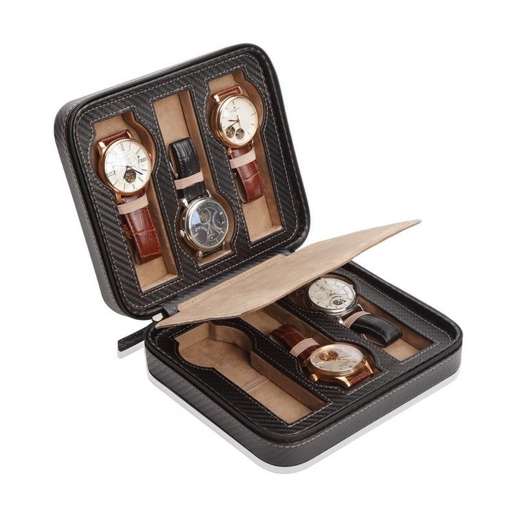 Modalo  Uhrenetui Invia für 6 Uhren Carbon