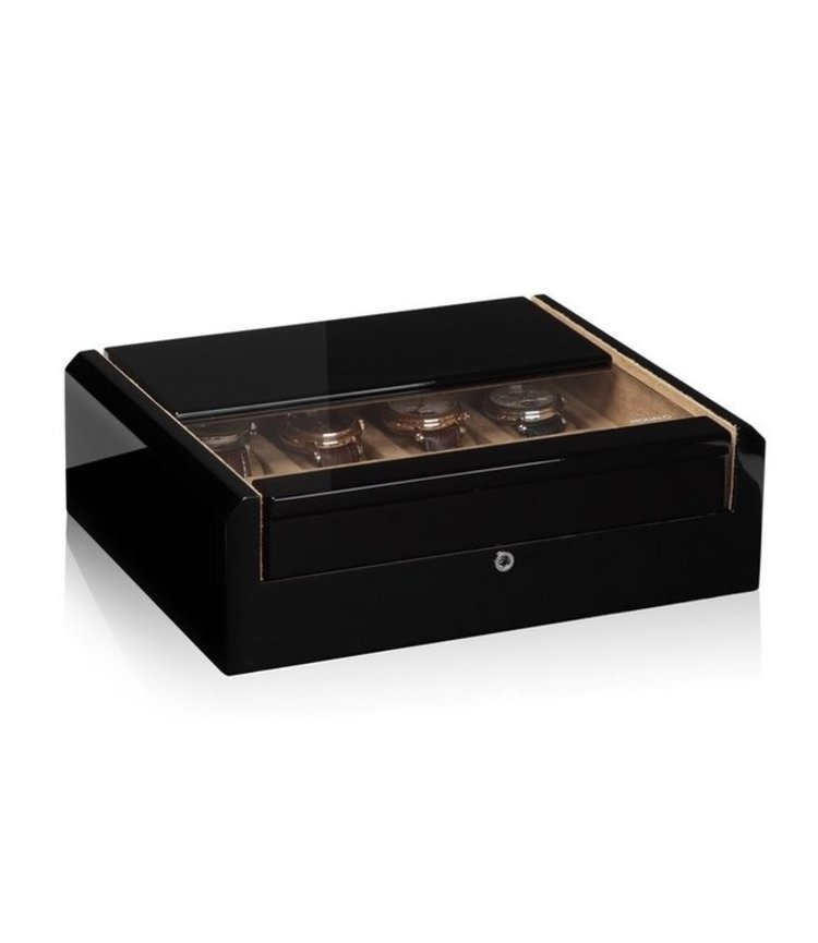Modalo IMPERIA Uhrenbox für 8 Uhren schwarz glanz