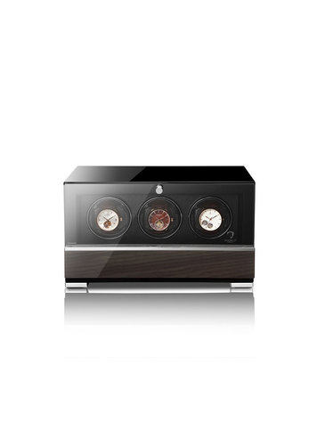 Modalo Uhrenbeweger Uhrenbeweger für 3 Automatikuhren – Makassar/Schwarz, Touch-Display, Soft-Open-Tür | Clasico