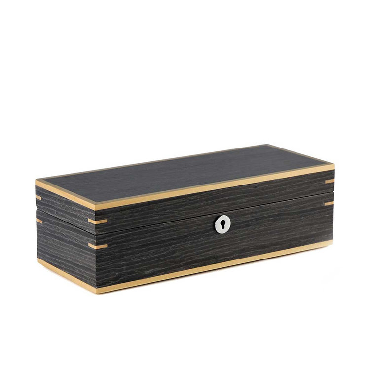 leonardo louis Uhrenbox für 5 Uhren aus Holz in grau