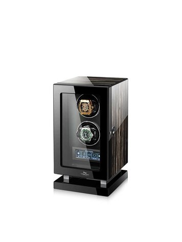 Chronoguard Uhrenbeweger Uhrenbeweger für 2 Automatikuhren – Zebrano-Ebenholz, Fingerabdruck, leise, TPD einstellbar | Panthera