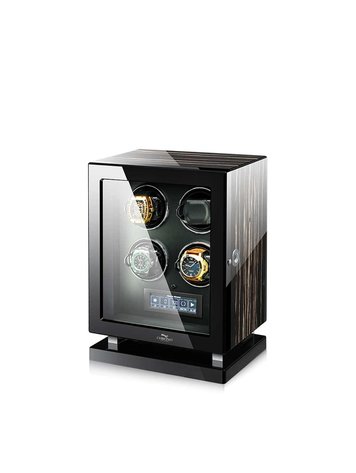 Chronoguard Uhrenbeweger Uhrenbeweger für 4 Automatikuhren – Zebrano-Ebenholz, Fingerabdruck, leise, TPD einstellbar | Panthera