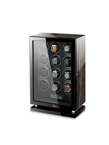 Chronoguard Uhrenbeweger Uhrenbeweger für 12 Automatikuhren – Zebrano-Ebenholz, Fingerabdruck, leise, TPD einstellbar | Panthera