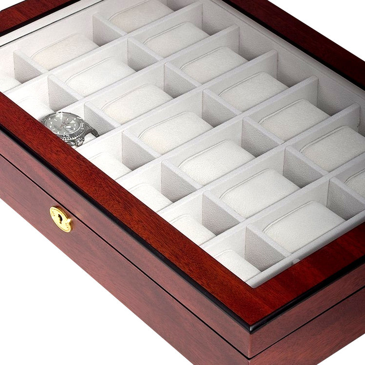 leonardo louis Uhrenbox Salerno  für 24 Uhren - Cherry Edition