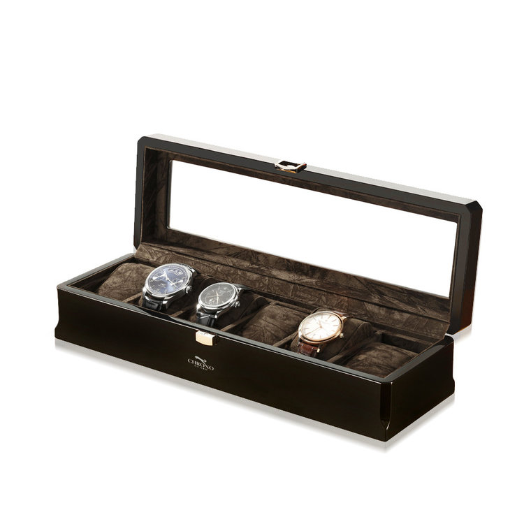 Chronoguard Uhrenbeweger Positano Luxus Uhrenbox für 6 Uhren Handmade