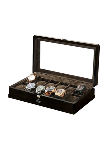 Chronoguard Uhrenbeweger Positano Luxus Uhrenbox für 12 Uhren Handmade