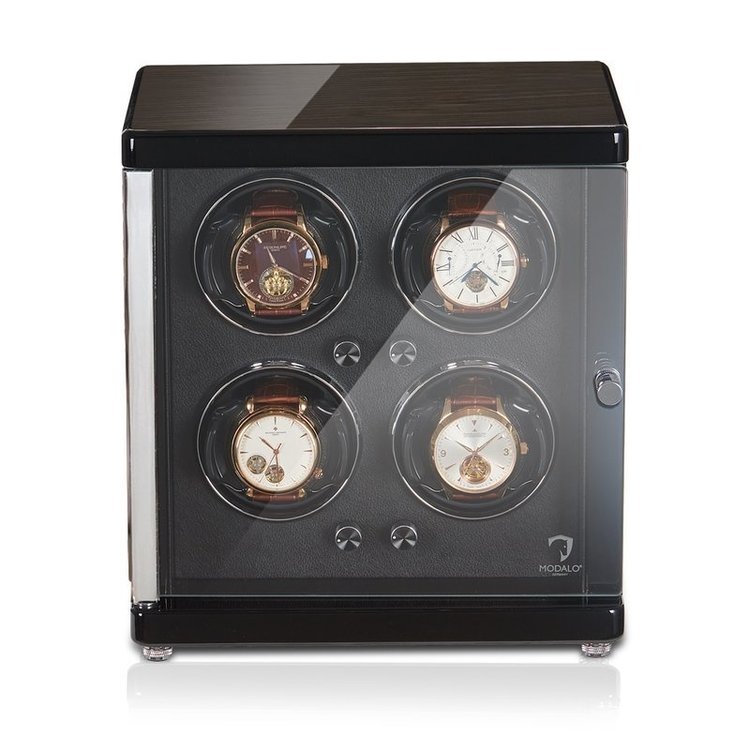 Modalo AMBIENTE Uhrenbeweger 4 Uhren  HOCHGLANZ Schwarz