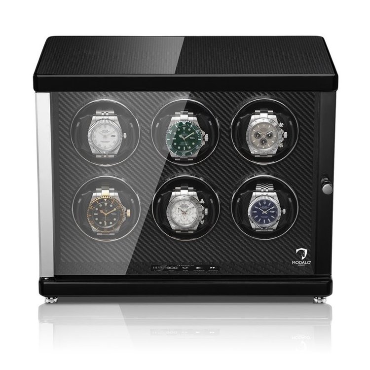 Modalo AMBIENTE Uhrenbeweger 6 Uhren  CARBON