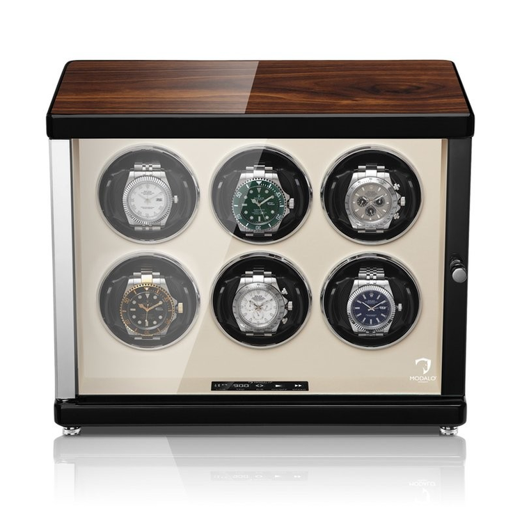 Modalo AMBIENTE Uhrenbeweger 6 Uhren  WALNUSS BEIGE