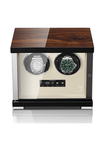 Modalo Uhrenbeweger SHOWTIME Uhrenbeweger für 2 Uhren WALNUSS BEIGE