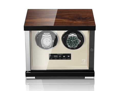 Modalo SHOWTIME Uhrenbeweger für 2 Uhren WALNUSS BEIGE