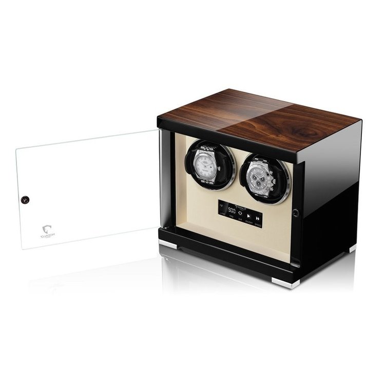 Modalo SHOWTIME Uhrenbeweger für 2 Uhren  WALNUSS BEIGE