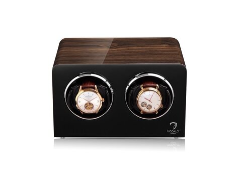 Modalo INSPIRATION Uhrenbeweger für 2 Uhren walnuss-schwarz
