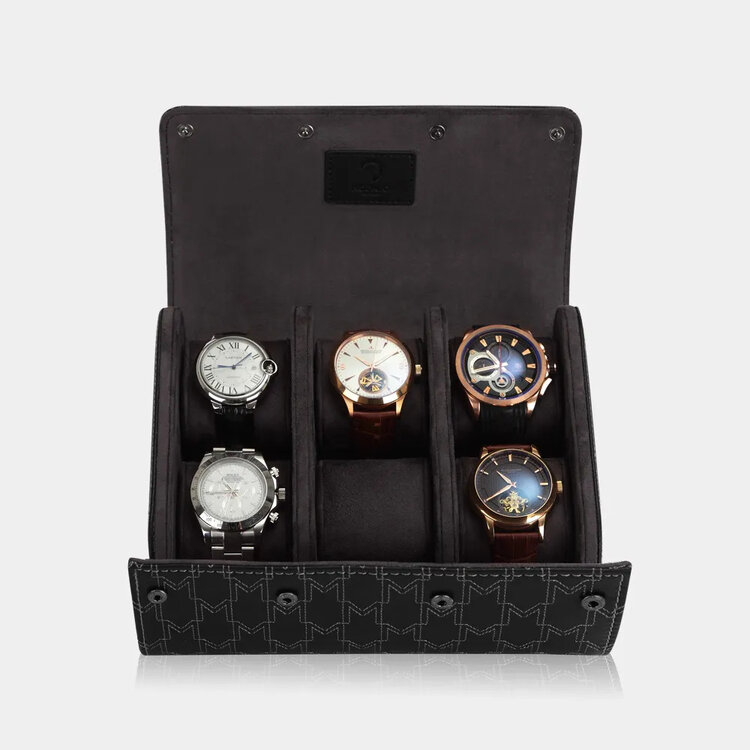 Modalo  OPTIMUS Uhrenrolle 6 Uhren schwarz