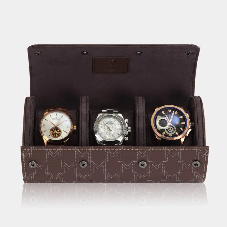 Modalo  OPTIMUS Uhrenrolle 3 Uhren braun