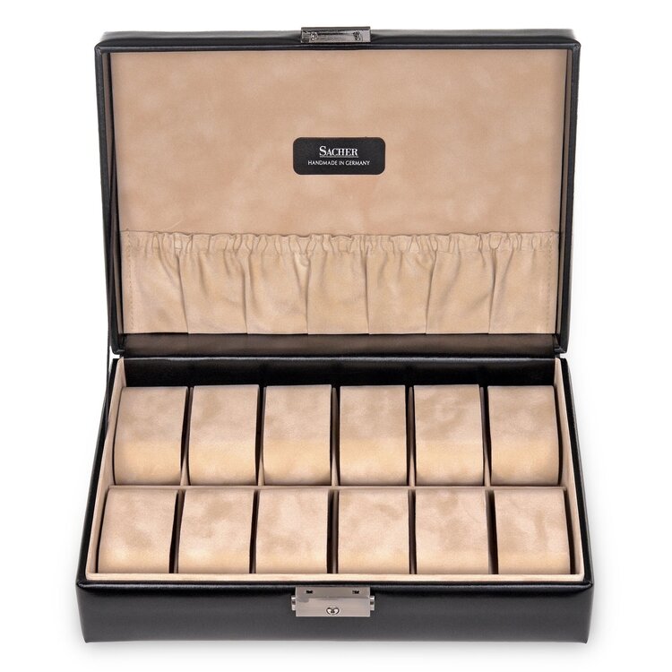 Sacher  Uhrenetui für 12 Uhren new classic / schwarz