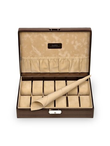 Sacher Uhrenetui für 12 Uhren new classic / mocca