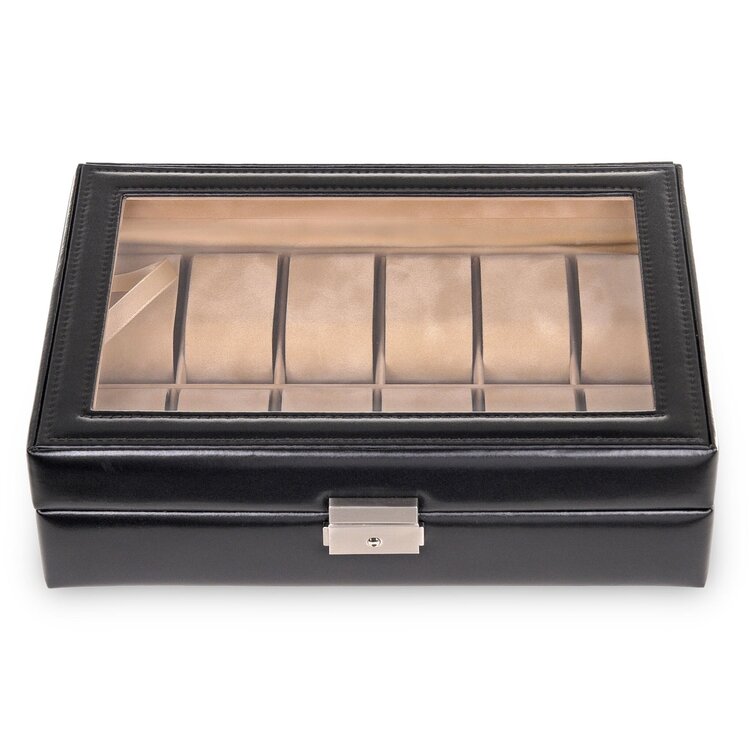 Sacher Uhrenetui für 12 Uhren new classic / schwarz (Leder)