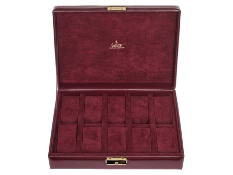 Uhrenetui für 10 Uhren acuro / bordeaux (Leder)