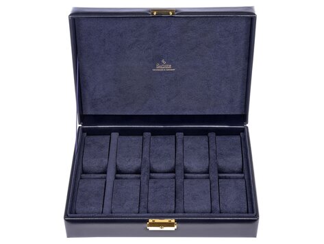 Uhrenetui für 10 Uhren acuro / navy (Leder)
