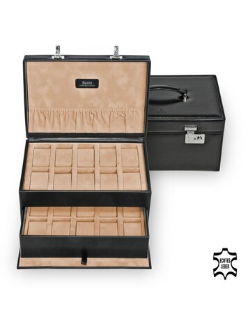 Sacher Uhrenkoffer new classic – 20 Uhren, schwarz Leder
