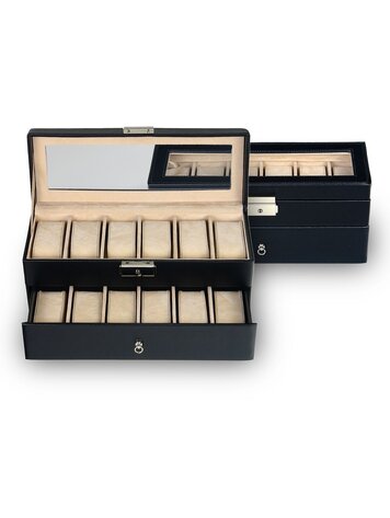 Uhrenetui für 12 Uhren standard / schwarz