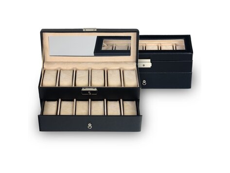 Uhrenetui für 12 Uhren standard / schwarz