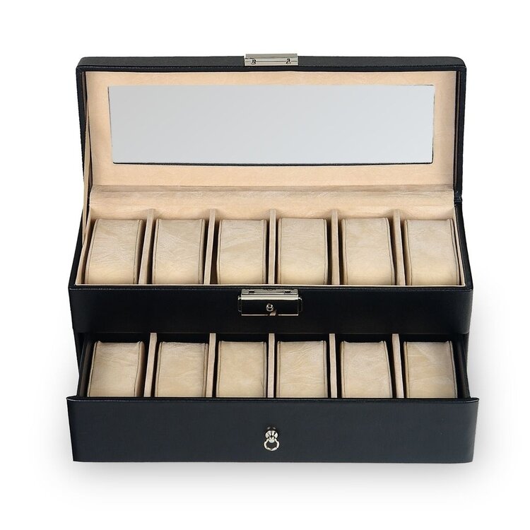 Uhrenetui für 12 Uhren standard / schwarz