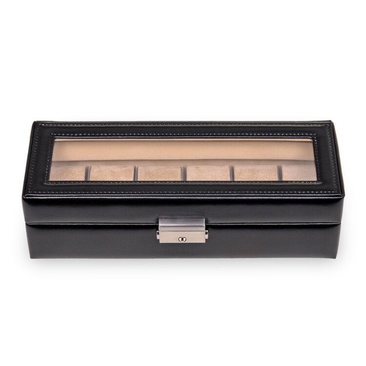 Uhrenetui für 6 Uhren new classic / schwarz (Leder)