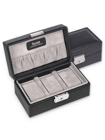 Uhrenetui für 3 Uhren tamigi sport / schwarz (Leder)