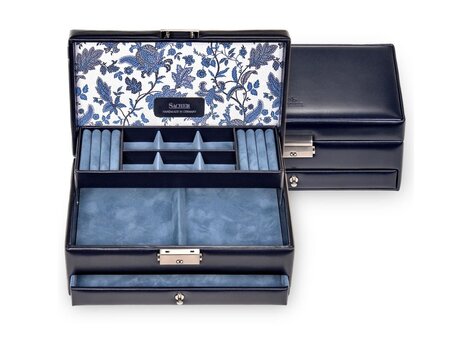 Sacher Schmuckkasten Helen florage / navy (Leder)