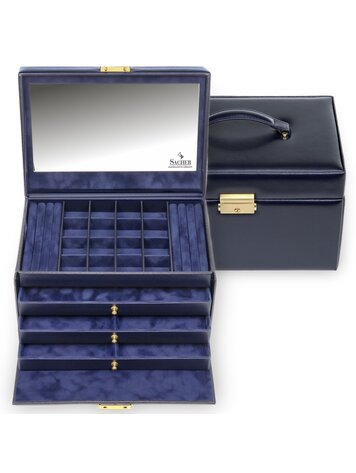 Schmuckkasten Lena acuro / navy (Leder)