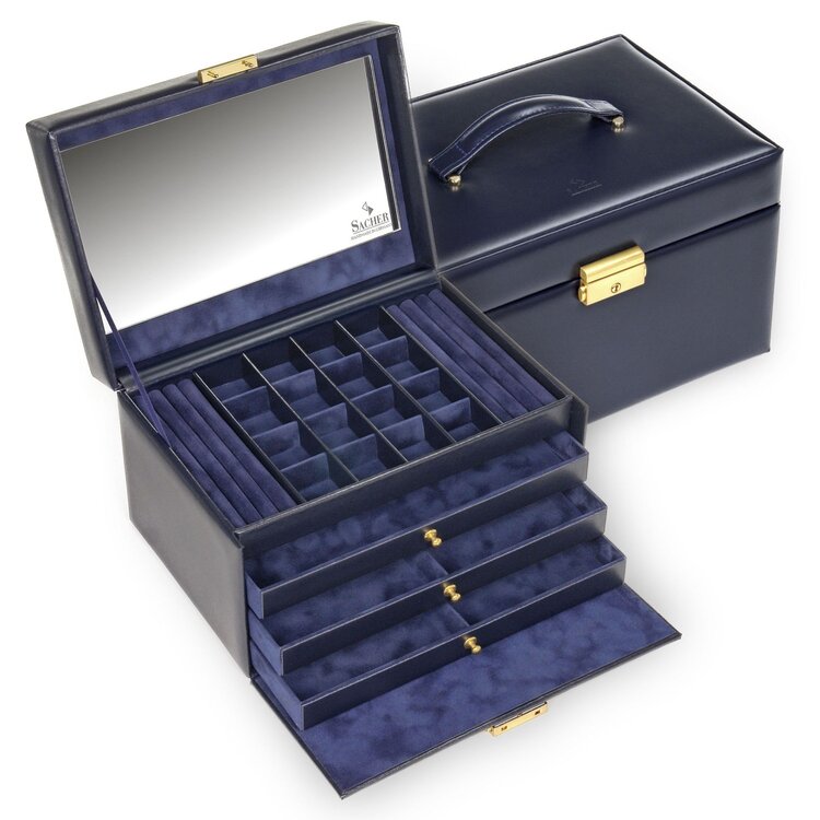 Sacher  Schmuckkasten Lena acuro / navy (Leder)