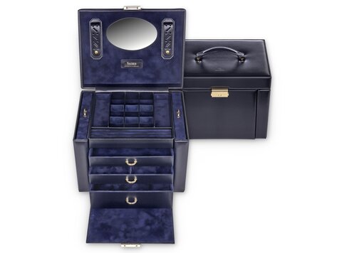 Schmuckkasten Marta acuro / navy (Leder)