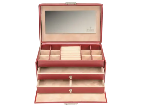 Schmuckkasten Emma amadora / rot (Leder)