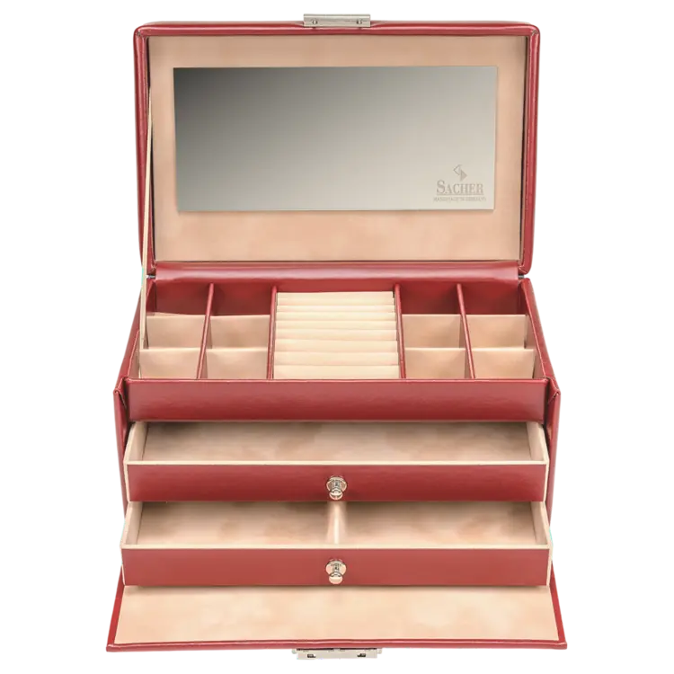 Schmuckkasten Emma amadora / rot (Leder)