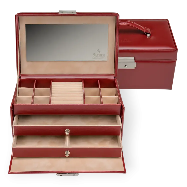 Schmuckkasten Emma amadora / rot (Leder)