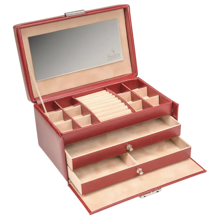 Schmuckkasten Emma amadora / rot (Leder)