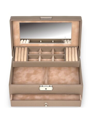 Sacher Schmuckkasten Helen nature / taupe (Leder)