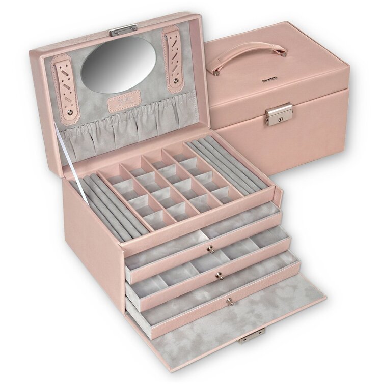 Schmuckkasten Lena pastello / rosé (Leder)