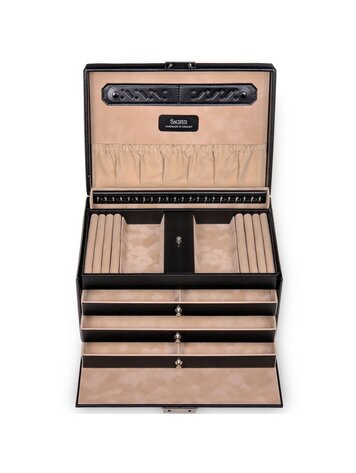 Schmuckkasten Julia new classic / schwarz (Leder)