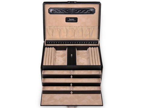 Schmuckkasten Julia new classic / schwarz (Leder)