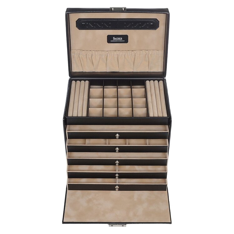 SACHER Schmuckkasten Nina new classic / schwarz (Leder)