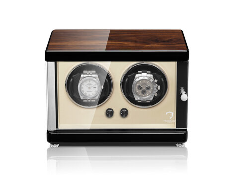 Modalo AMBIENTE Uhrenbeweger 2 Uhren WALNUSS BEIGE