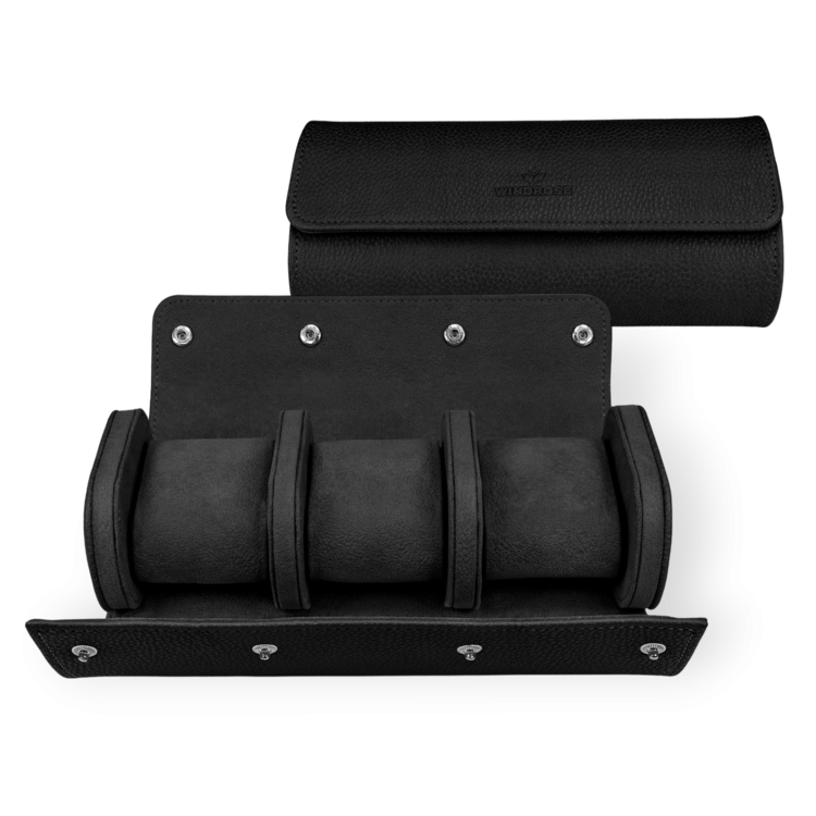 Windrose  Uhrenetui für 3 Uhren Tempora / schwarz