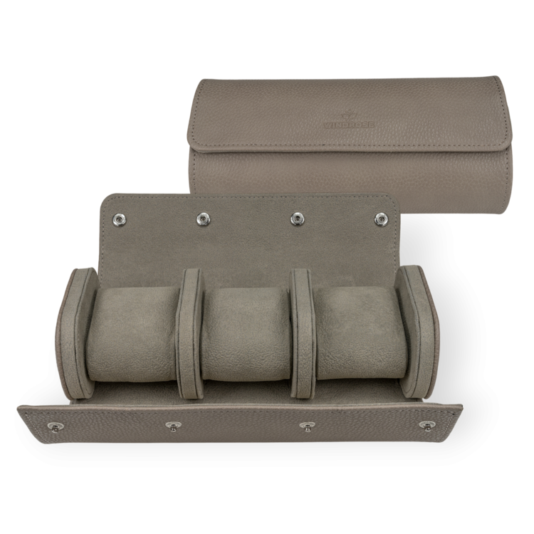 Windrose Uhrenetui für 3 Uhren Tempora / taupe