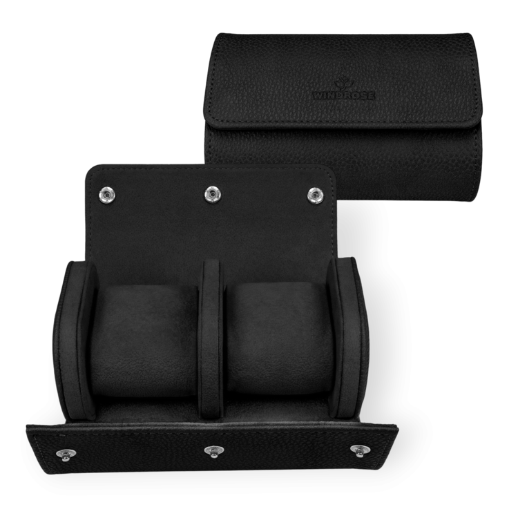 Windrose Uhrenetui für 2 Uhren Tempora / schwarz