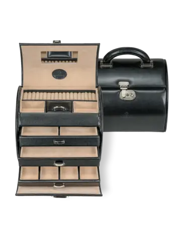 Windrose Schmuckkoffer Merino / schwarz Kollektion: Merino | Farbe: schwarz